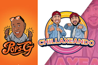 do unique caricature cartoon, modern, mascot logo character, cartoon portrait