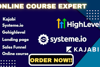 build online course systeme io gohighlevel teachable landing page sales funnel