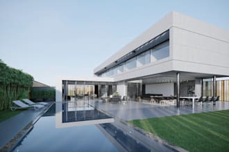 3d apartment render, villa seat terrace,resort area, outdoor design,cgi interior
