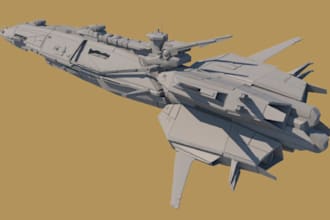 do custom star wars ship, 3d battleship, scape fighter jet design, 3d spaceship