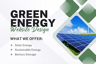 create renewable, green, solar power, battery, bioenergy website