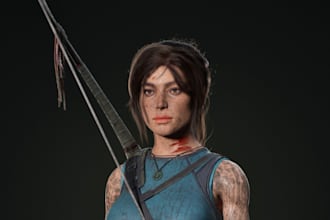 3d game character, 3d game asset, 3d model, in  blender for ue4, ue5, unity game