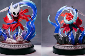 sculpt 3d anime character cute figurine demon slayer monster high ribbon vase
