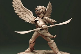 sculpt 3d character modeling,figurine,toy,cute, statue 3d model for 3d printing