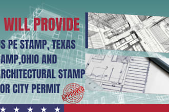 provide usa pe stamp, texas stamp, ohio, architectural stamp for city permit