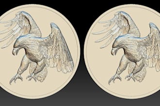 sculpt 3d challenge coin, 3d medallion, 3d coin model, 3d bas relief, 3d pendant