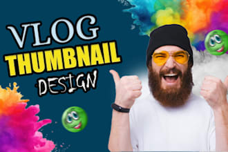 design eye catching youtube vlog thumbnail