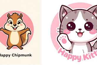 create kawaii japanese style logo for vtuber
