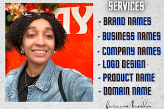develop new catchy brand name, business name, product name and logo