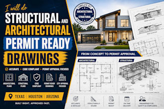 do structural and architectural permit ready drawings for texas houston arizona
