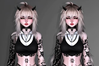 custom vrchat avatar anime vr character 3d model vrc furry unity upload toggles