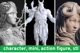 sculpt 3d model, action figure, 3d object custom mini 3d figure for 3d printing