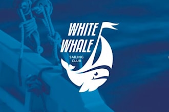 design unique whale mascot logo for you with a fresh concept