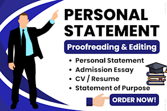 proofread and edit statement of purpose, motivation letter or personal statement