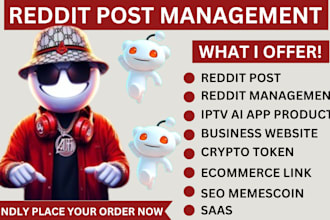 do reddit post management for iptv ai app product business website crypto token