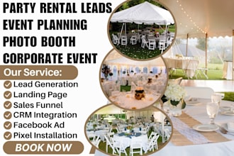 generate party rental leads event planning photo booth corporate event leads