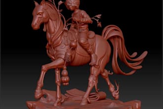 turn image to 3d character,resin stl file of diorama,3d stylized figures,zbrush