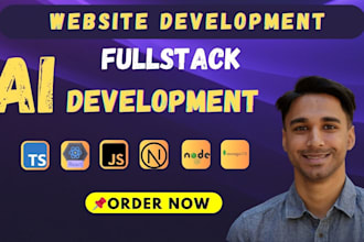 do ai website development , full stack web development for frontend and backend