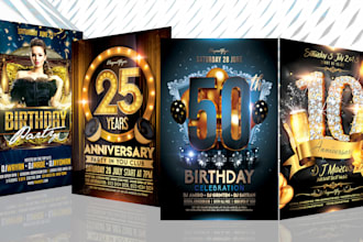 design stunning birthday, anniversary, and event flyers
