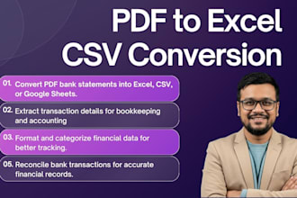 convert PDF bank statement to excel CSV for bookkeeping and reconciliation