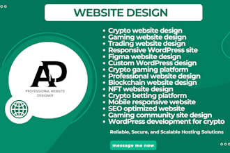 design a responsive figma wordpress website for your crypto gaming trading bet