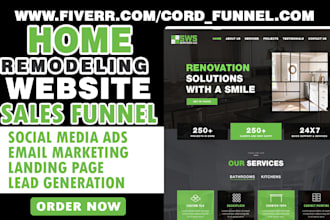 design home remodeling landing page improvement website renovation sales funnel