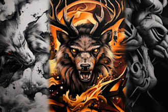 make custom tattoo design in realist, cartoon animal style tattoo