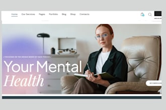 design mental health website therapy wellness website life coach counseling