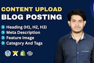 upload your content and blog post on wordpress shopify wix or squarespace
