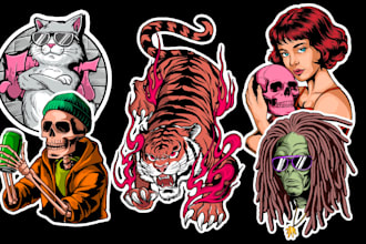 create amazing illustration for custom sticker design