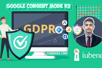 setup iubenda ccpa or gdpr cookie consent mode v2 for ga4, gads via gtm