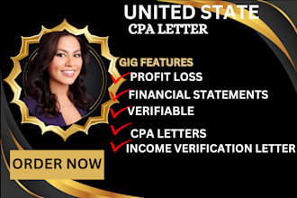 provide a CPA letter for mortgage, loan, or income verification, cpa audit