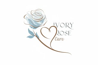 do creative modern unique business rose care logo design