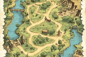 create fantasy map illustration for dnd, novels and games