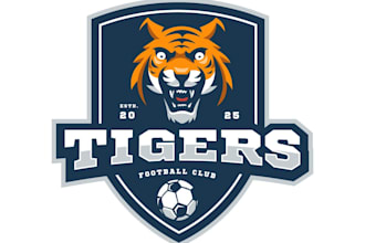 design wonderful tiger, welder and summer camp logo