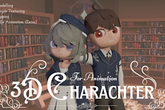 create stylized 3d character model for animation
