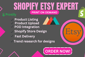 design unique shopify etsy print on demand product using printify or printful