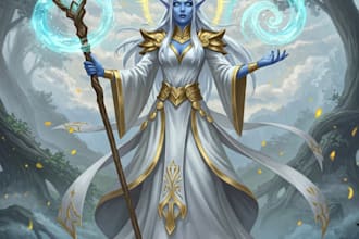 create dnd fantasy character design for dnd party