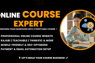 build a high converting online course website on kajabi teachable thinkific