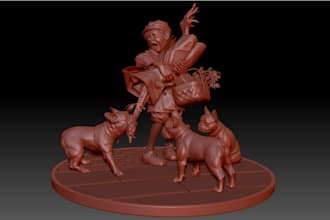 refine 3d diorama,tabletop figures, stl fix,resin molding,character for 3d print