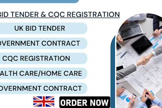win healthcare uk tender, bid writing proposal cleaning tender cqc registration