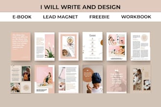 design professional lead magnet, ebook, workbook, freebie and canva template