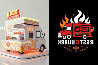 do 3d food truck vehicle car wrap design custom trailer rv caravan 3d printing