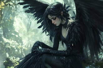 draw fantasy or dark creepy horror art illustration