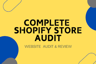 do complete website audit for your shopify store