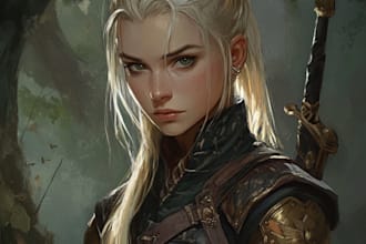 design realistic fantasy dnd character illustration