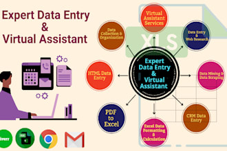 be your reliable virtual assistant for data entry, admin