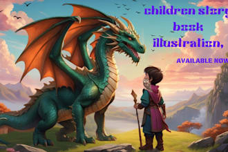 create children story book illustration, children storybook, book cover design