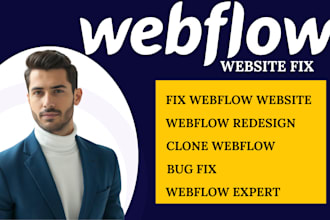 do webflow website bug fix clone duplicate redesign webflow website expert
