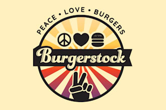 create a custom vintage burger brand logo design in 1 day